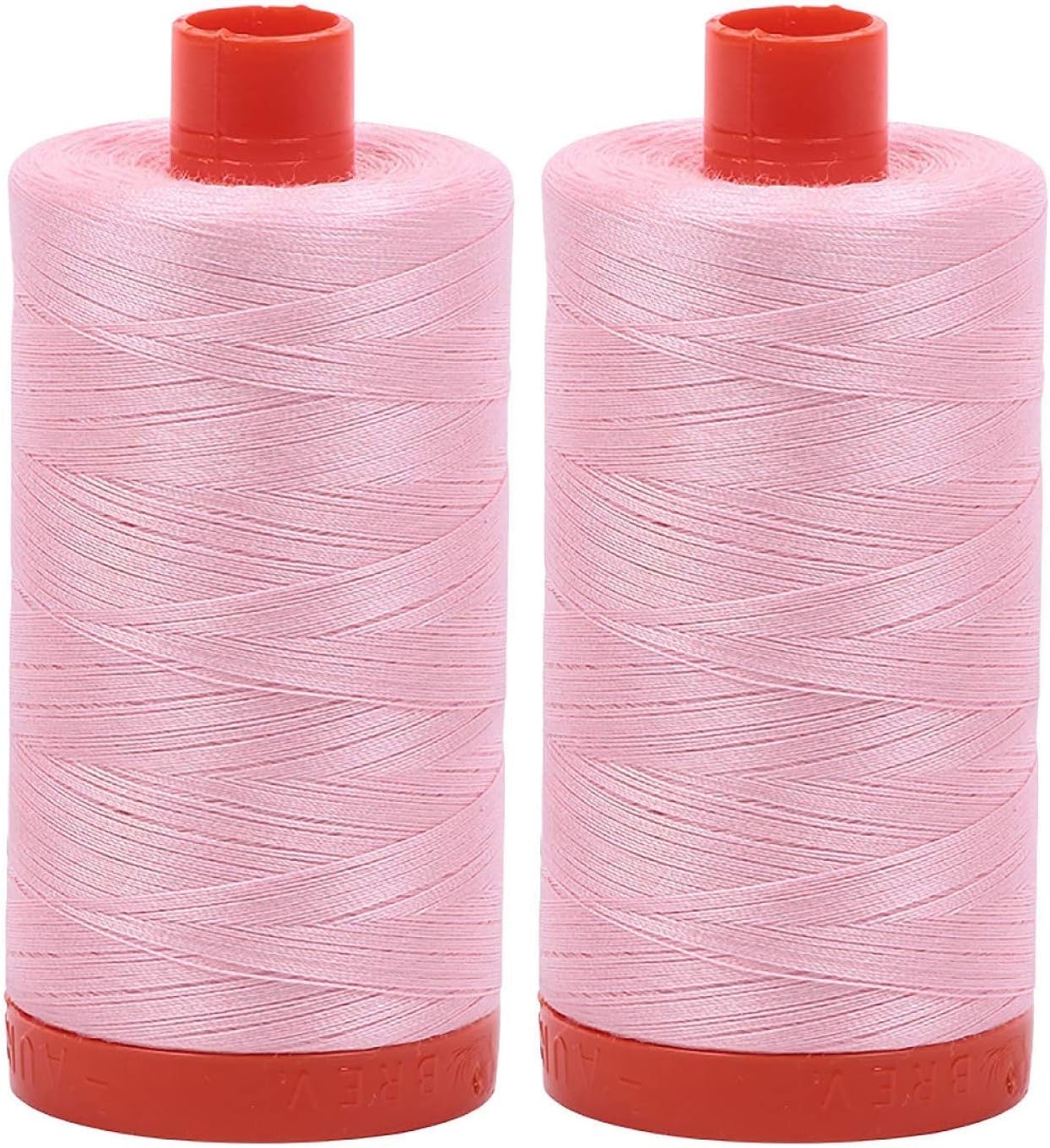 2-Pack - 50WT - Baby Pink (2423) Solid - Mako Cotton Thread - 1422 Yards Each2