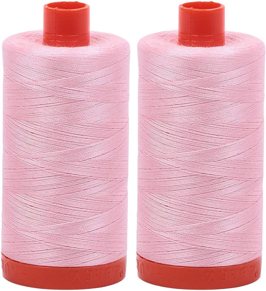 2-Pack - 50WT - Baby Pink (2423) Solid - Mako Cotton Thread - 1422 Yards Each2