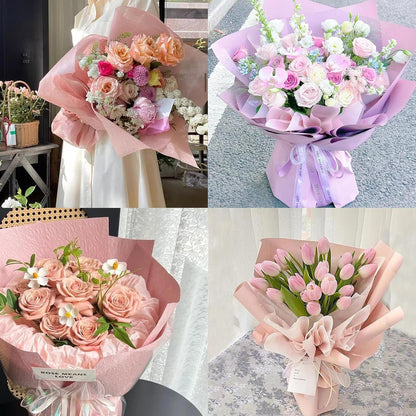 38 Sheets Pull-out Tissue Pink Flower Wrapping Paper