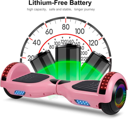 Self Balancing Scooter, 6.5” Two-Wheel with Bluetooth and Flashing LED Lights