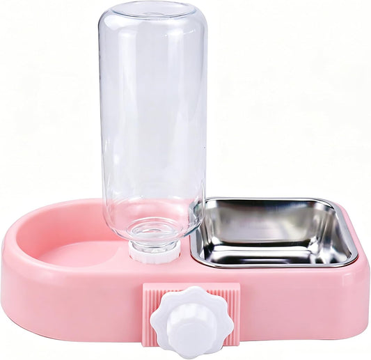 Hanging Dog Bowls, Cage Automatic Cat Food and Water Bowl Set
