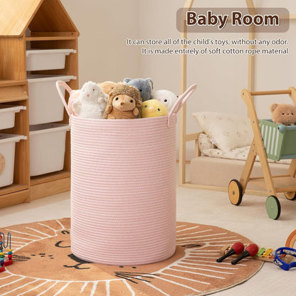 OIAHOMY 60L Nursery Hamper Laundry Basket Laundry Hamper Pink