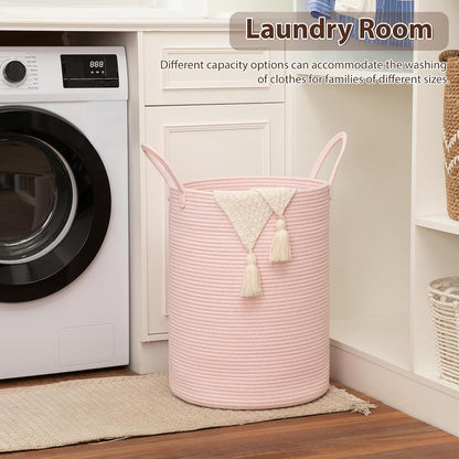 OIAHOMY 60L Nursery Hamper Laundry Basket Laundry Hamper Pink