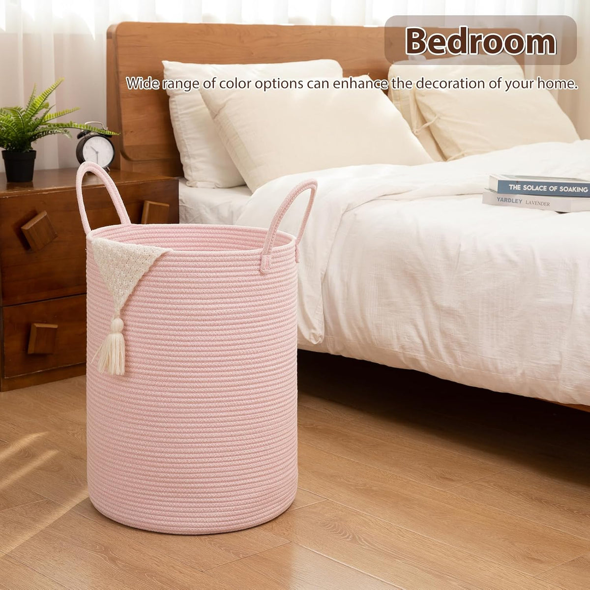 OIAHOMY 60L Nursery Hamper Laundry Basket Laundry Hamper Pink