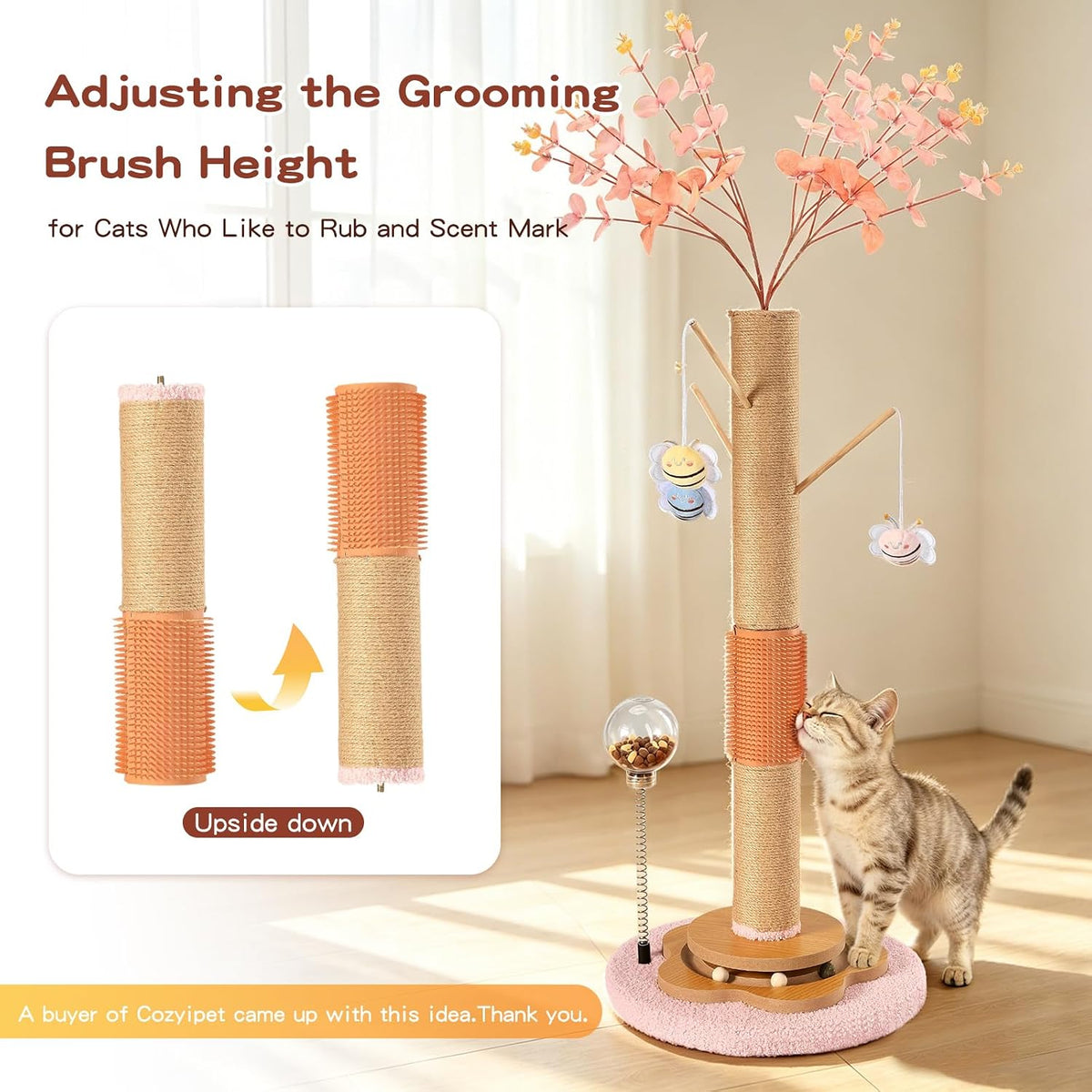 45" Tall Cat Scratching Post for Large Cats Adults