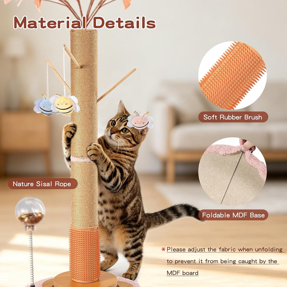 45" Tall Cat Scratching Post for Large Cats Adults