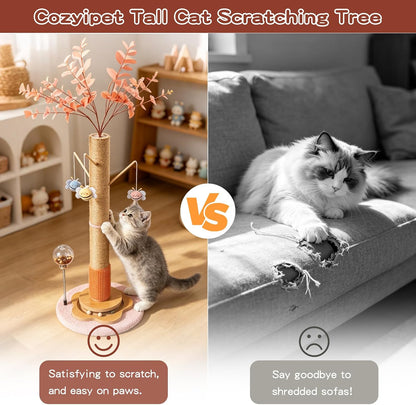 45" Tall Cat Scratching Post for Large Cats Adults