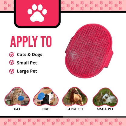 Silicone Dog Bath Brush – Soft Pet Scrubber for Bathing & Grooming – Shampoo Brush for Dogs, Cats & Puppies – Adjustable Strap – Choose from 5 Colors (Pink)