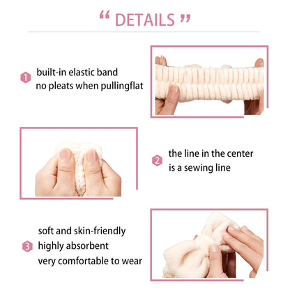 7 Pcs Spa Set, Facial Headband and Wristband Set, Skincare Accessories, College Style Girl Idea Gifts, Hair Accessories for Women and Girls（ Coral Pink）