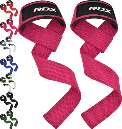 Lifting Straps for Weightlifting –100% Cotton Heavy Duty Gym Wrist Strap with 5MM Neoprene Padding, 60CM Anti-Slip Hand Grip Wraps for Deadlifts Powerlifting Workouts Strength Training, Men Women