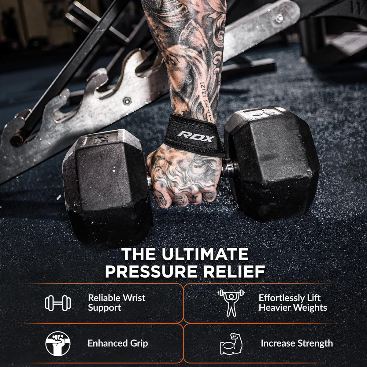 Lifting Straps for Weightlifting –100% Cotton Heavy Duty Gym Wrist Strap with 5MM Neoprene Padding, 60CM Anti-Slip Hand Grip Wraps for Deadlifts Powerlifting Workouts Strength Training, Men Women