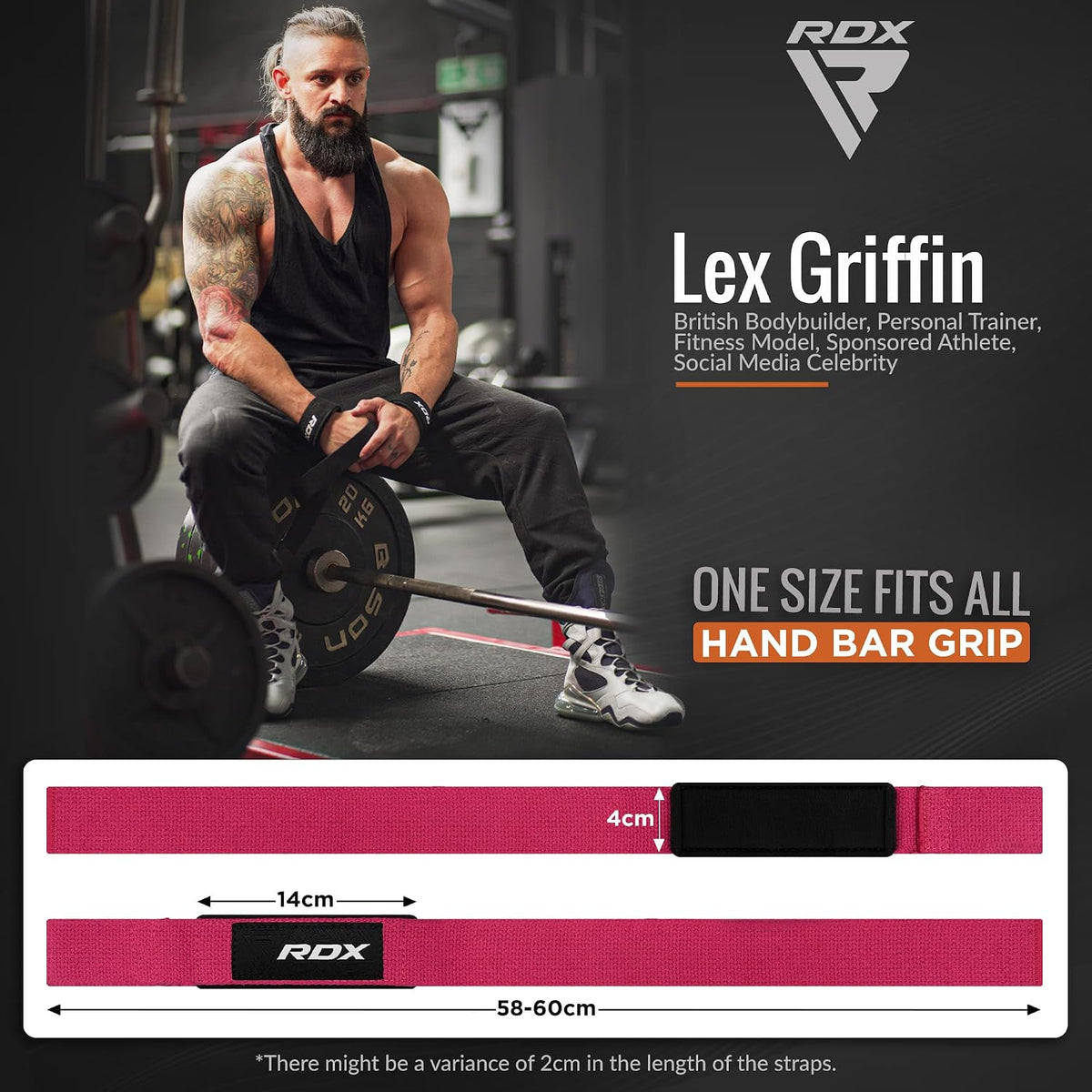 Lifting Straps for Weightlifting –100% Cotton Heavy Duty Gym Wrist Strap with 5MM Neoprene Padding, 60CM Anti-Slip Hand Grip Wraps for Deadlifts Powerlifting Workouts Strength Training, Men Women