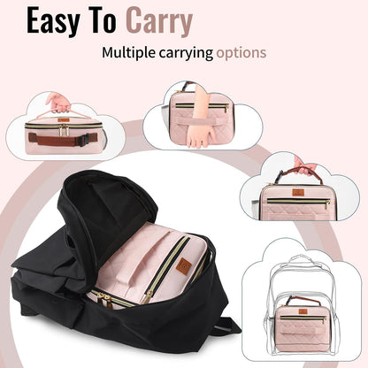 Lunch Box for Kids,Girls - Insulated Lunch Bag Reusable, Zip Closure & Buckle Handle, Portable Cooler for Work, School, Travel (Pink)