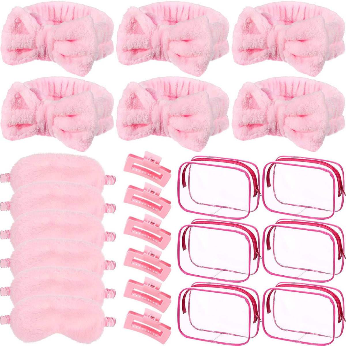 24 Pcs Slumber Party Favors Spa Sleepover Party Supplies, Pink