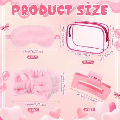 24 Pcs Slumber Party Favors Spa Sleepover Party Supplies, Pink