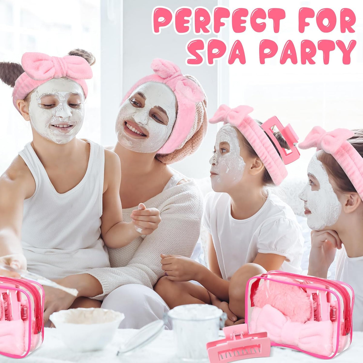 24 Pcs Slumber Party Favors Spa Sleepover Party Supplies, Pink