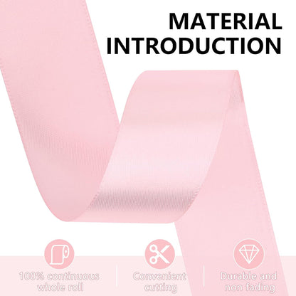 1-1/2 Inch 50 Yards Light Pink Satin Ribbon for Gift Wrapping,Flower Bouquet,Crafts,Balloons,Wedding,Birthday Party,Easter,Mothers Day,Baby Shower Decoration