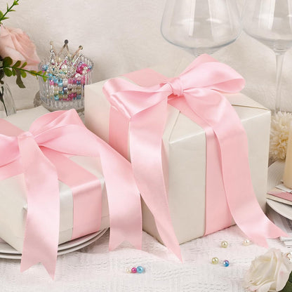 1-1/2 Inch 50 Yards Light Pink Satin Ribbon for Gift Wrapping,Flower Bouquet,Crafts,Balloons,Wedding,Birthday Party,Easter,Mothers Day,Baby Shower Decoration