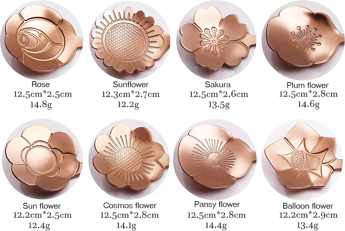 16 Pcs Teaspoon Tea Spoons, Stainless Steel Cute Coffee Spoon for Tea Party Decorations (Rose Gold)