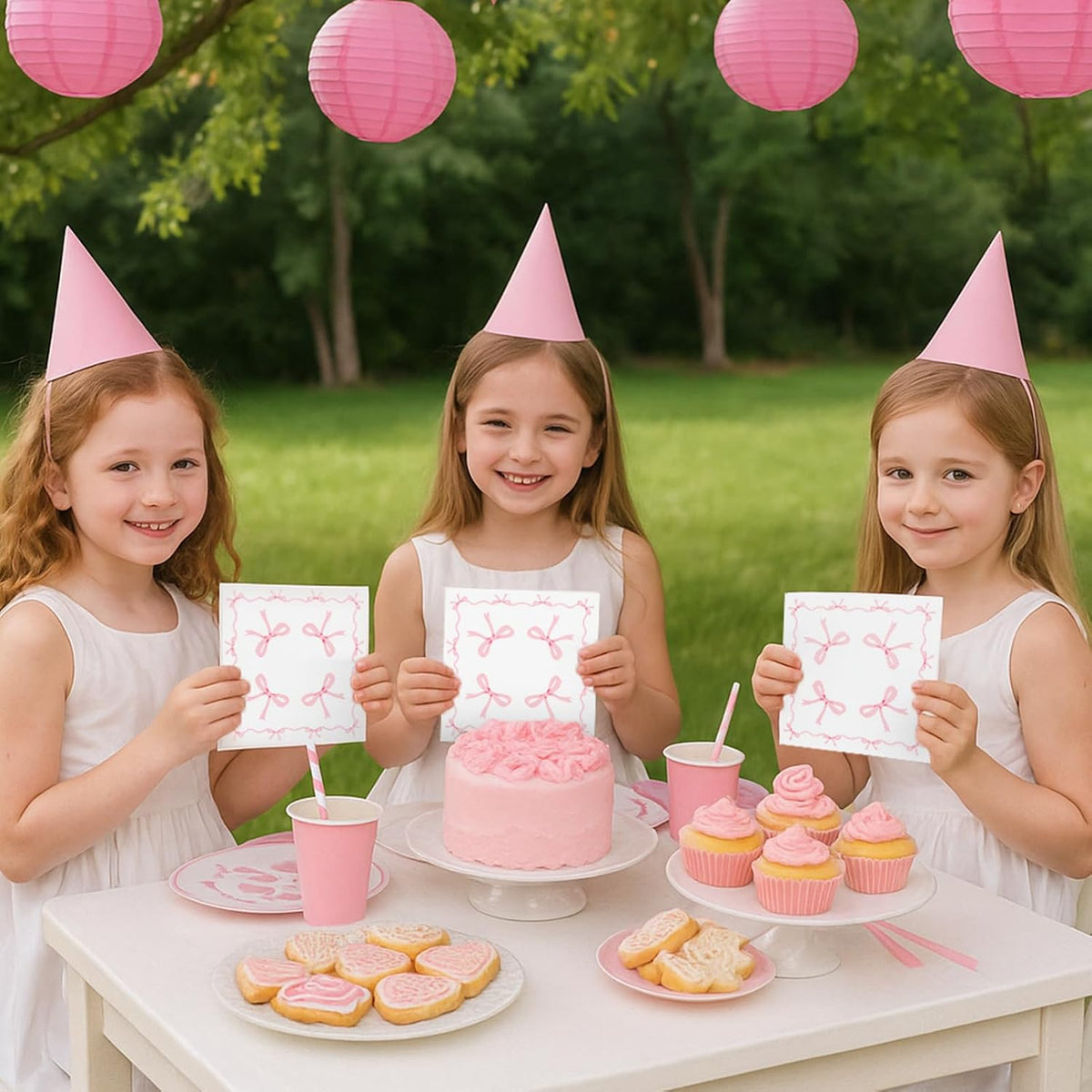 160 PCS Pink Bow Napkins Pink Napkins Disposable Folded 6.5 x 6.5 Inches Cute Bow Paper for Bridal Shower Tea Wedding Birthday Party Bow Theme Decorations