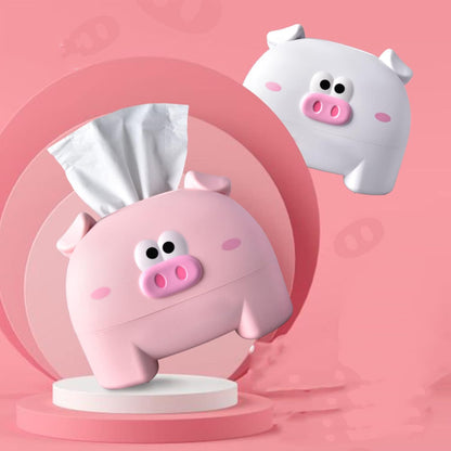 Cute Tissue Storage Box,Unique Napkin Holder Home Improvement Supplies,Pig Shaped Decorative Towel Napkin Container Case for Tabletop,for Living Room Office Car(Pink)