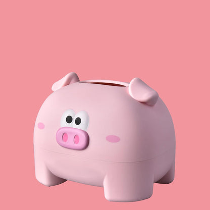 Cute Tissue Storage Box,Unique Napkin Holder Home Improvement Supplies,Pig Shaped Decorative Towel Napkin Container Case for Tabletop,for Living Room Office Car(Pink)