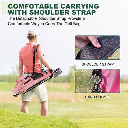 Lightweight Golf Bag for Men – Easy to Carry Golf Clubs Bag with Shoulder Strap,Pitch n Putt Golf Stand Bag for Driving Range,Par 3 and Executive Courses - Fit Up to 8 Clubs