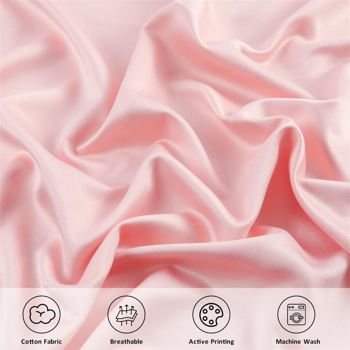 100% Cotton Pillowcases Set of 2 Standard Size 20x26 inches, Pink
