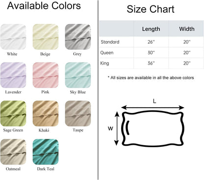 100% Cotton Pillowcases Set of 2 Standard Size 20x26 inches, Pink
