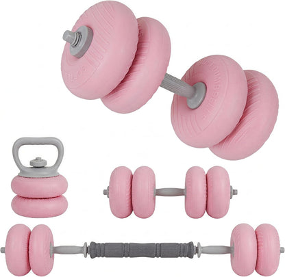 3-in-1 Adjustable Dumbbell Set 13/18/22/35LB, Barbell & Kettlebell