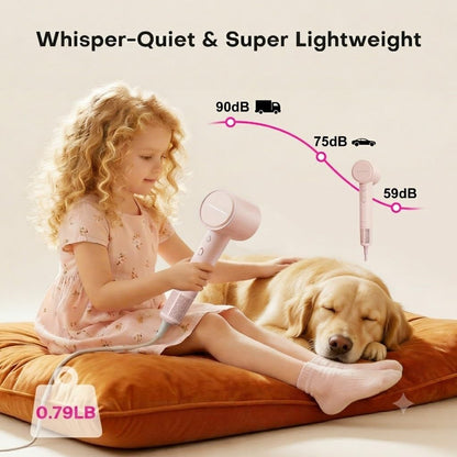 High Speed Hair Dryer, Billion Plasma Ions Better Frizz Reduce and Hair Protect, Ionic Blow Dryer Ultra Fast Drying, Low Noise & Lightweight Hair Dryer for Women, Heat-Control Blow Dryer for Travel