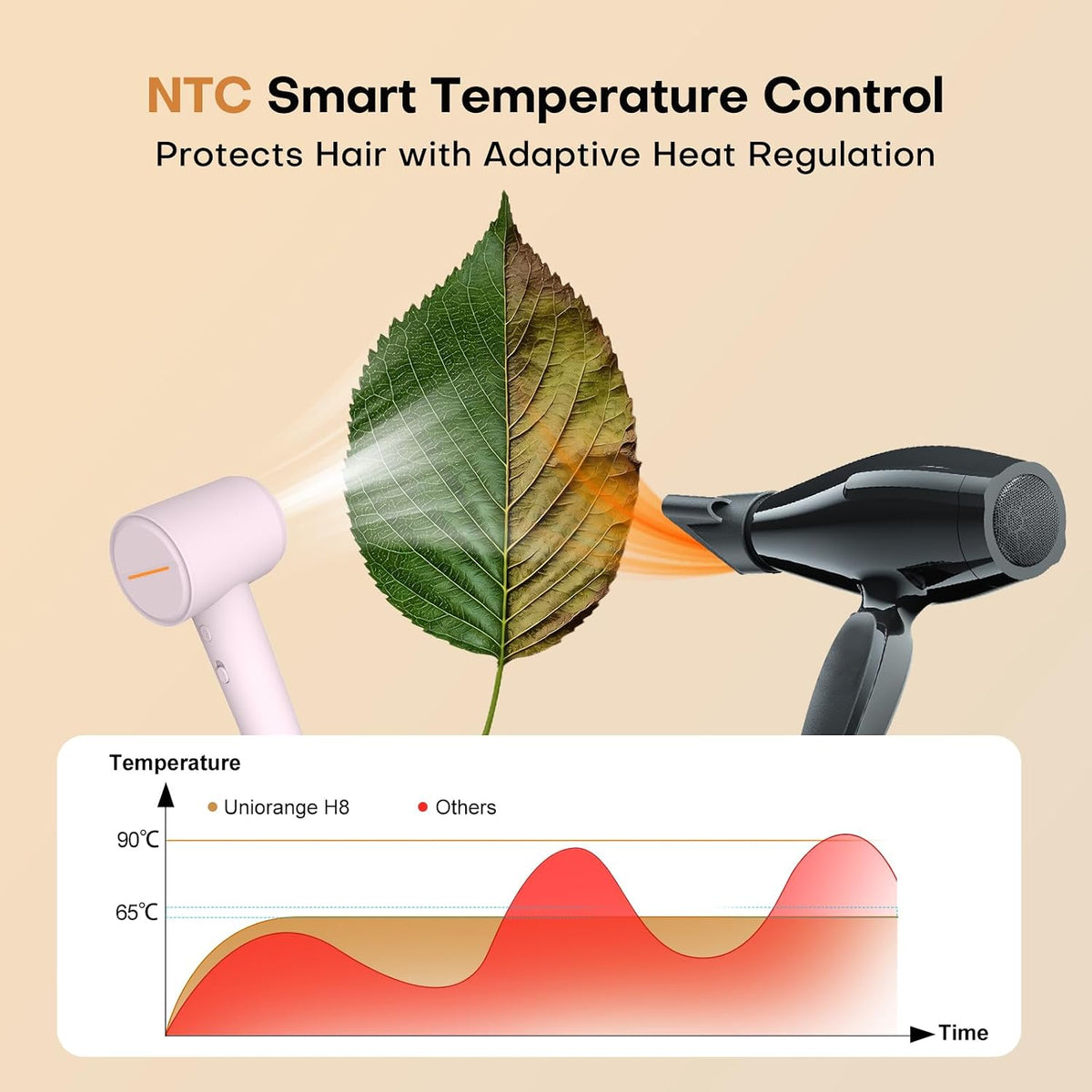 High Speed Hair Dryer, Billion Plasma Ions Better Frizz Reduce and Hair Protect, Ionic Blow Dryer Ultra Fast Drying, Low Noise & Lightweight Hair Dryer for Women, Heat-Control Blow Dryer for Travel