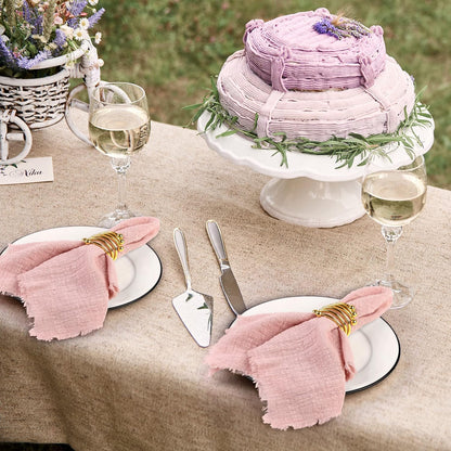 Cloth Napkins Set of 4 Handmade Dinner Napkins with Fringe Decorations for Party Wedding 16 x 16 Inch