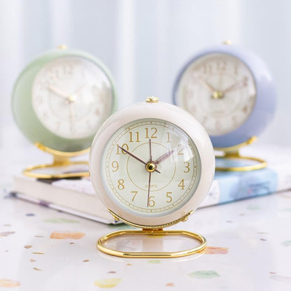 3 Inches Analog Alarm Clocks Retro Backlight Cute Simple Design with Night Light Silent Non-Ticking Battery Operated [Pink]