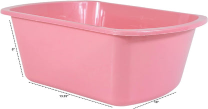 Plastic Wash Basin, 7 Qt, Rectangular, Graduated, 2 Pack
