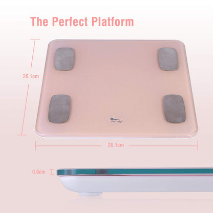Body Fat Scale Smart BMI Scale Digital Bathroom Wireless Weight Scale, Body Composition Analyzer with Smartphone App sync with Bluetooth, 180KG/400 lbs-Pink