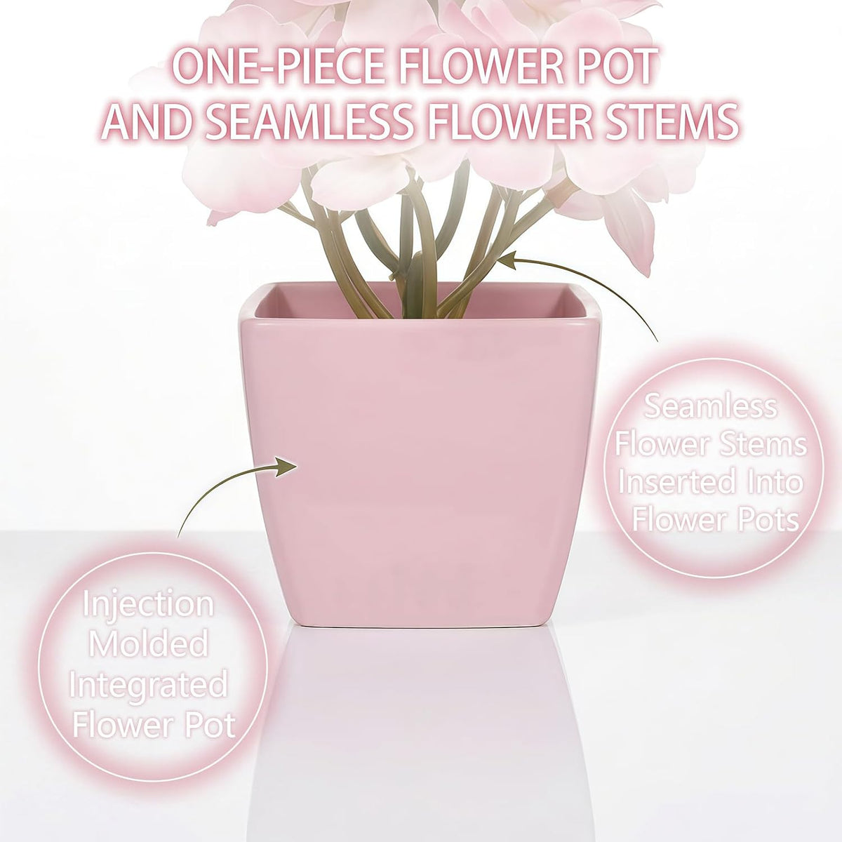 5 Pack Small Fake Plants Pink Artificial Plants Indoor Mini Potted Plant Flowers Set Faux Greenery Pot for Home Bathroom Decor Office Desk Room Shelf Kitchen Living Table Decoration (22736ZH5)