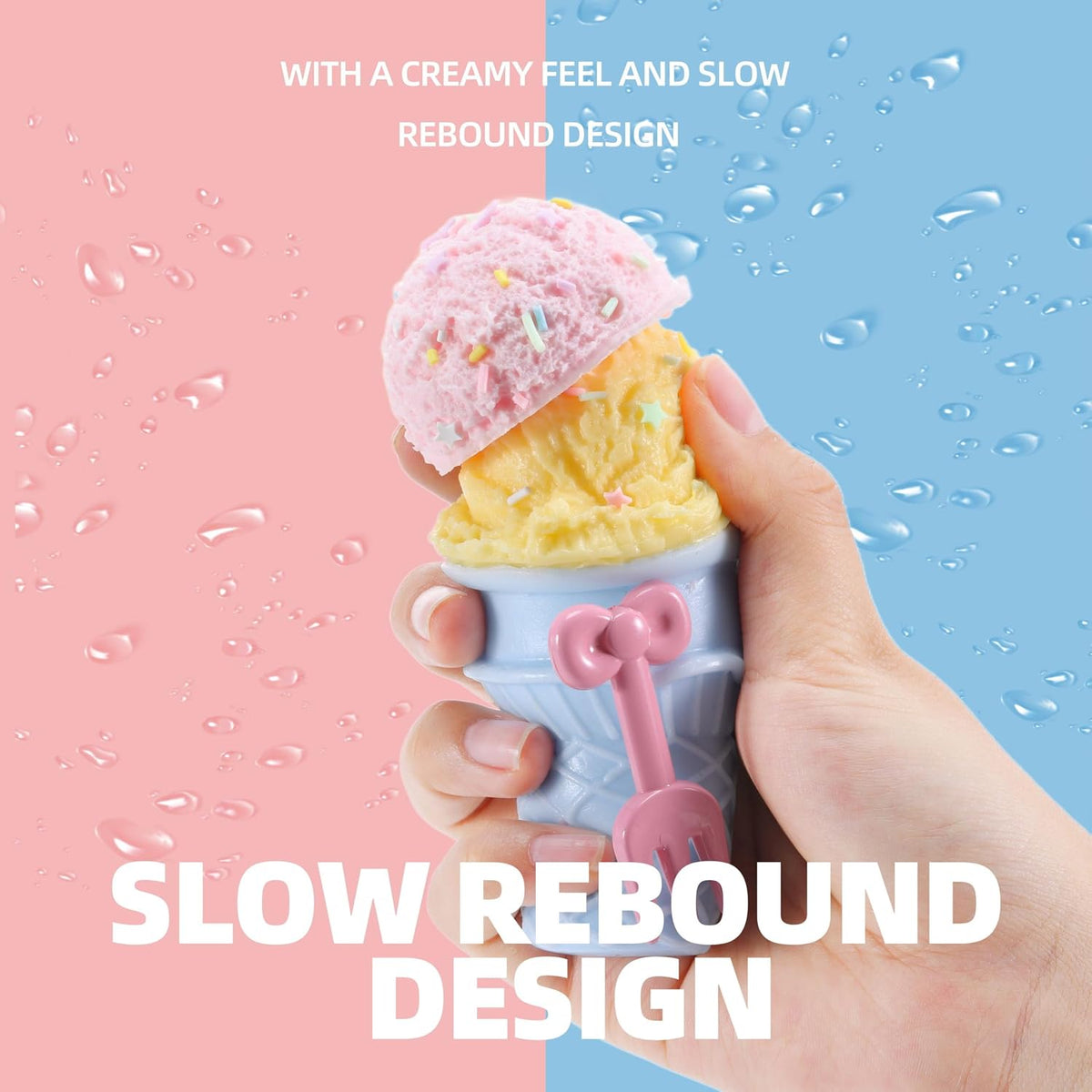 Handmade taba ice Cream Squishy - Ultra-Soft Food-Grade Silicone Squeeze Kids Toys& Adults, Perfect Fidget Toys for Stress Relief, Sensory Play, and Kids Party Favors