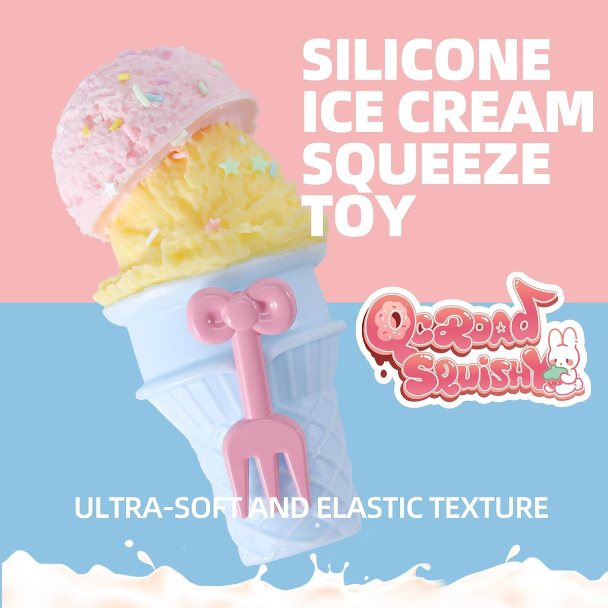 Handmade taba ice Cream Squishy - Ultra-Soft Food-Grade Silicone Squeeze Kids Toys& Adults, Perfect Fidget Toys for Stress Relief, Sensory Play, and Kids Party Favors