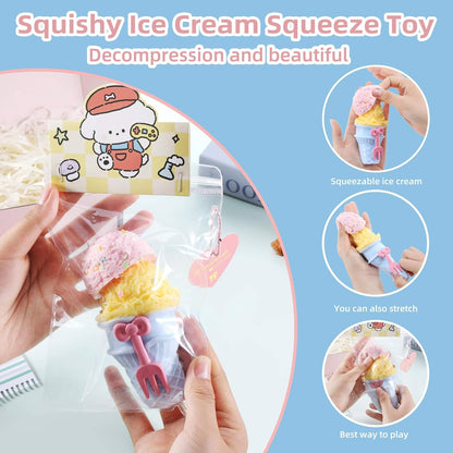 Handmade taba ice Cream Squishy - Ultra-Soft Food-Grade Silicone Squeeze Kids Toys& Adults, Perfect Fidget Toys for Stress Relief, Sensory Play, and Kids Party Favors
