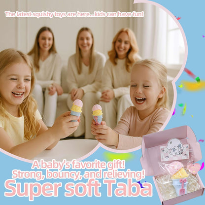 Handmade taba ice Cream Squishy - Ultra-Soft Food-Grade Silicone Squeeze Kids Toys& Adults, Perfect Fidget Toys for Stress Relief, Sensory Play, and Kids Party Favors