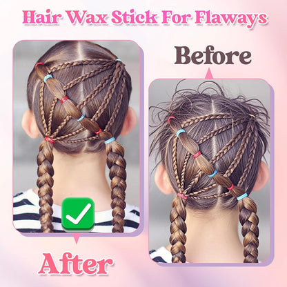 Hair Wax Stick, Slick Back Hair Brush, Wax Stick for Flyaways, Rat Tail Comb Edge Brush Styling Tool Set Accessories for Women Girls(Pink)