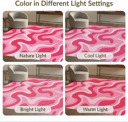 4'x6' Coral Fluid Wave Design Effect Washable Area Rug