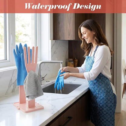 Reusable Plastic Kitchen Dish Washing Glove Holder Drying Rack