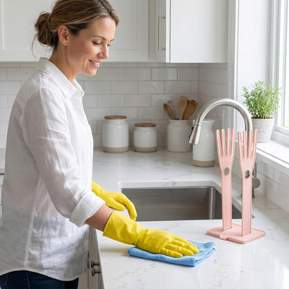 Reusable Plastic Kitchen Dish Washing Glove Holder Drying Rack