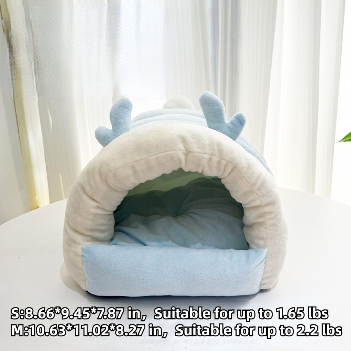 Warm Bunny Bed for Rabbits Outdoor Cage Hideout Hut Tent Cave Tunnel Cute House Cotton Washable Winter (Pink,Small)