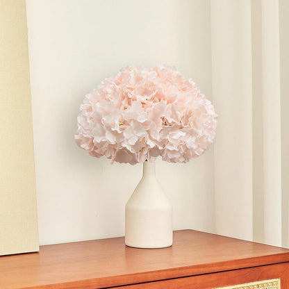 Hydrangea Artificial Flowers, 10Pcs Blush Pink Hydrangea Head with Stem