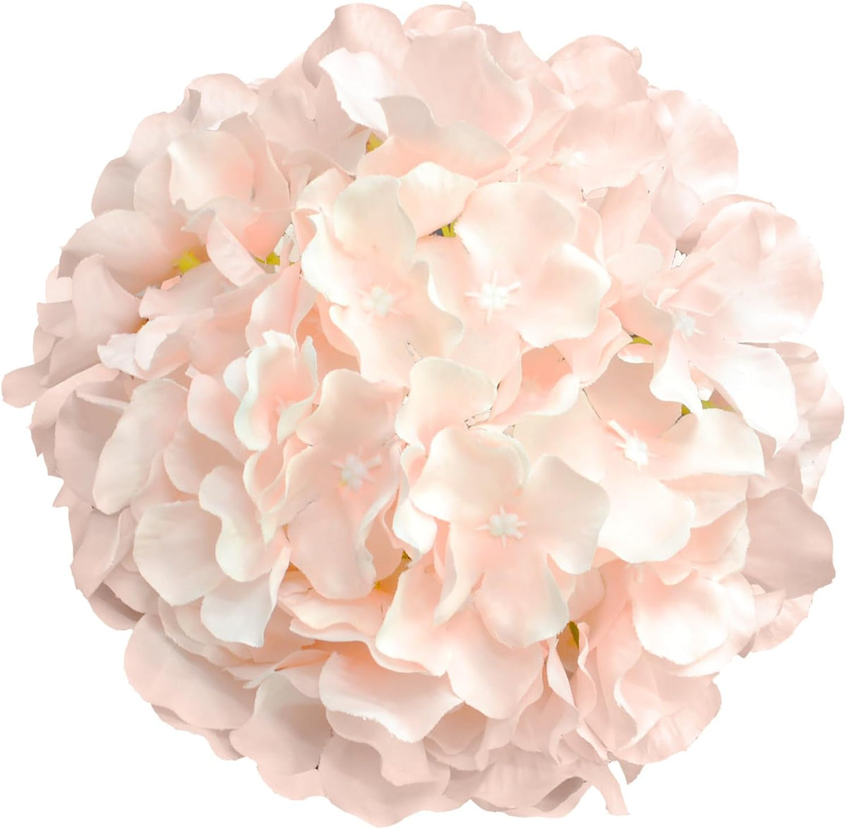 Hydrangea Artificial Flowers, 10Pcs Blush Pink Hydrangea Head with Stem