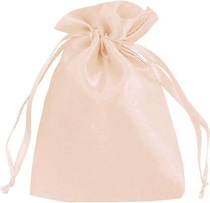 Efavormart 60 Pack Peach Satin Drawstring Wedding Party Favor Gift Bags 5"x7"