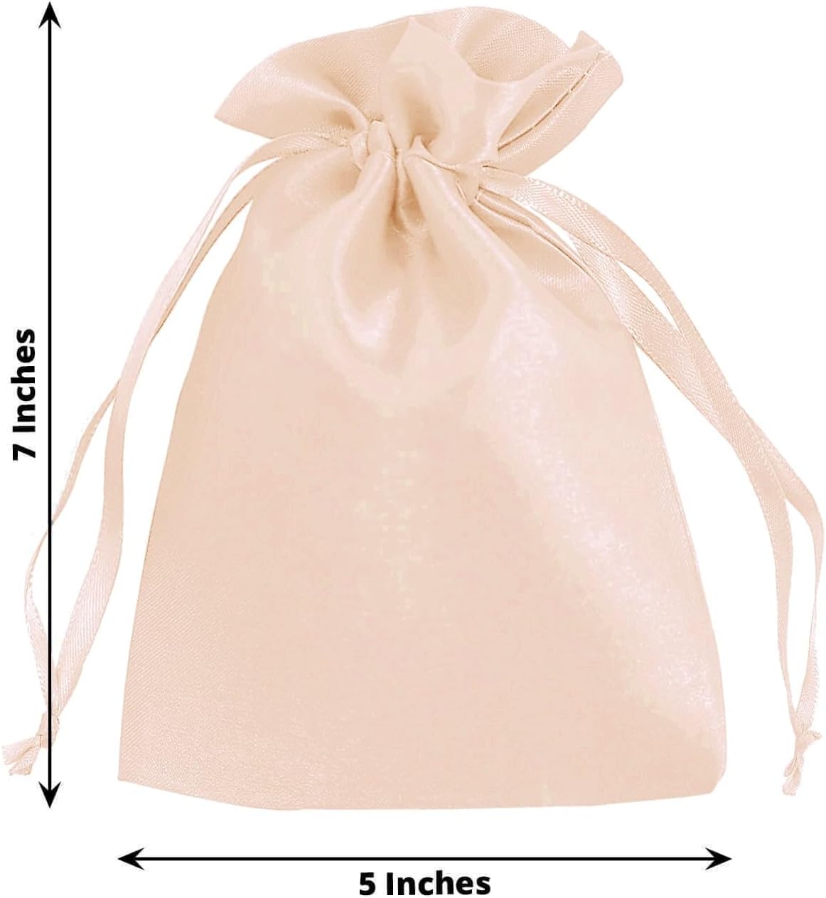 Efavormart 60 Pack Peach Satin Drawstring Wedding Party Favor Gift Bags 5"x7"